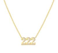 Teleye Collana con ciondolo a forma di angelo con numero 222, minimalista, regolabile, per un'eleganza quotidiana