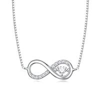 Teleye Collana con Ciondolo Cuore Infinito - Collana con Ciondolo Minimalista in Argento 925 per le Donne, Catena Regolabile