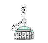 Teleye Fascino con ciondolo all'Opera di Vienna, ciondolo per braccialetto con perline, adatto per bracciali da 3 mm-4,5 mm