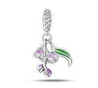 Teleye Fascino con ciondolo Happy Lily of the Valley, ciondolo per braccialetto con perline, adatto per bracciali da 3 mm-4,5 mm
