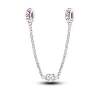 Teleye Fascino della catena di sicurezza dell'amore infinito, ciondolo del braccialetto con perline, adatto per bracciali da 3 mm-4,5 mm
