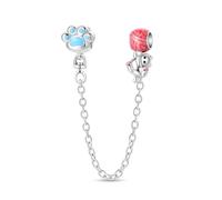 Teleye Gatto che gioca con ciondolo a catena di sicurezza a sfera, ciondolo per braccialetto con perline, adatto per bracciali da 3 mm-4,5 mm