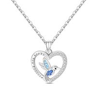 Teleye Semplice collana con cuore colibrì, catena regolabile minimalista per un'eleganza quotidiana