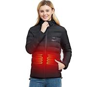 Telguua Giacca Riscaldato con Cappuccio,Giacche riscaldabili Donna Inverno con 5 Livelli di Riscaldamento, Ricaricabile Giacca Riscaldante e Batteria 14400mAh per Sci Moto Ciclismo Escursioni Pesca