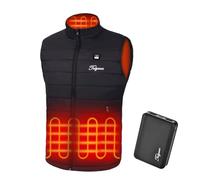 Telguua Gilet Riscaldato Uomo, Giubbotto Riscaldato Morbido e Caldo Elettrico con 3 Temperature, 12000 mAh Batteria, Giacca Riscaldata USB, Gilet Riscaldato per Attività Outdoor
