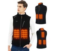 Telguua Gilet Riscaldato Uomo, Giubbotto Riscaldato Morbido e Caldo, Giacca Riscaldata con 3 Temperature Gilet Riscaldato Con 10000mAh Batteria per Escursionismo Ciclismo Caccia