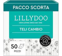 Teli cambio LILLYDOO - 60 x 60 cm, confezione da 50 pezzi (5x10 pezzi), super morbidi, senza profumi e lozioni, ideali per pelli sensibili, dermatologicamente testati