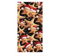 Teli Mare in Microfibra Cute Starfish with Santa Hats Print Asciugamano Palestra Ultra-Assorbente Super Morbido Telo da Spiaggia, per Surfboard, Barca A Vela, Campeggio, 80x130cm