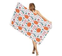 Teli Mare in Microfibra Happy Thanksgiving Autumn Pumpkin Arrows White Asciugamano da Viaggi di Grandi Dimensioni Leggero da Trasportare Telo Sauna, per Sport, Barca A Vela, Giardino, 80x130cm