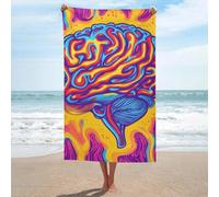 Teli Mare in Microfibra Psy Brain Print Asciugamano da Bagno Bambini Super Morbido Telo Sauna, per Giardino, Picnic, Sauna, 80x130cm