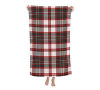 Teli Mare White Dark Green And Red Christmas Plaid Pattern Microfibra Telo da Mare Resistente Biancheria da Bagno per Piscina Sauna Hotel 80X130Cm