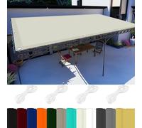Teli Parasole Rettangolari 2.2 x 2.4 m 98% Protezione UV Vela Ombreggiante Parasole con Occhielli per Giardino, Balcone, Piscina, Avorio
