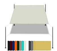 Teli Parasole Rettangolari 3.4 x 3.5 m Impermeabile Telo Ombra Tenda in Poliestere Pes con Protezione Antivento e UV Perfette per Giardino Terrazza e Balcone, Avorio