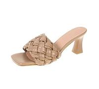Teli Sandali Personalizzati primaverila da Donna New Square Head High TEL Slifor Spese per Donne comode, 8.5 Regno Unito