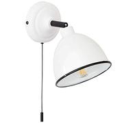 TELIO- Applique orientabile con interruttore a levetta, in metallo, altezza 12,5 cm, colore: Bianco brillante