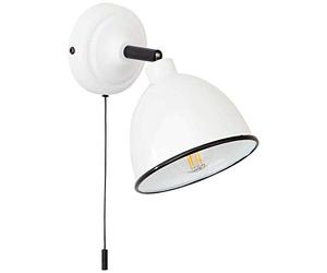 TELIO- Applique orientabile con interruttore a levetta, in metallo, altezza 12,5 cm, colore: Bianco brillante