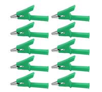 Telituny 10pcs coccodile clip test morsetto 10 mm apertura 10a con kit set di accessori 4 mm (Verde)