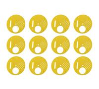 Telituny Bee Hive Nuc Box Entrance Gates 12pcs Plastic Beekeeping Equipment Adjustable Mouse Proof Rotating Disc for Top Bar Hives and Mating Hives Yellow 6.8cm