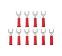 Telituny Connettori a filo a forcella Spade Connettori in ottone PVC U Plug elettrico 10 pc Alta conducibilità per attrezzature industriali Automobili di celle solari (Rosso)