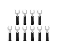 Telituny Connettori a filo a forcella Spade Connettori in ottone PVC U Plug elettrico 10 pc Alta conducibilità per attrezzature industriali Automobili di celle solari (Nero)