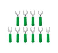 Telituny Connettori a filo a forcella Spade Connettori in ottone PVC U Plug elettrico 10 pc Alta conducibilità per attrezzature industriali Automobili di celle solari (Verde)