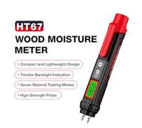 Telituny HABOTEST HT67 Misuratore Digitale di Umidità del Legno Tester Professionale di Umidità del Legno a 2 Pin 0~58% Misuratore Igrometro Portatile a Penna per Legno