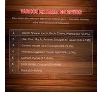 Telituny HABOTEST Misuratore di umidità del legno 0-99,9% Igrometro digitale per legno con sonda a 2 pin Tester di umidità del legno con retroilluminazione Termometro Igrometro