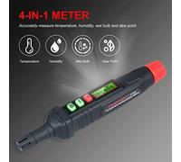 Telituny HABOTEST Psicrometro digitale 4 in 1 Termoigrometro portatile Mini misuratore di temperatura e umidità con punto di rugiada e temperatura del bulbo umido (batteria non