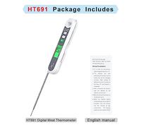 Telituny HABOTEST Termometro LCD Digitale per Carne a Lettura Istantanea per Alimenti Termometro per Cottura del Pane per Cucinare, Grigliare all'aperto e Barbecue (HT691)