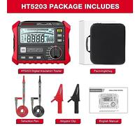 Telituny HABOTEST Tester di resistenza di isolamento Tester di resistenza di isolamento elettrico Misuratore di resistenza digitale ad alta precisione (HT5203)