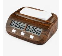 Telituny LEAP Orologio per scacchi, timer per scacchi digitale con ritardo e bonus, professionale per giochi tavolo, timer, venature del legno