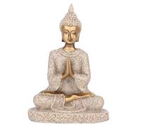 Telituny Meditazione Seduto Buddha, Statua intagliata Buddha Craft Statua di Buddha seduto in meditazione che intaglia figurine artigianali per l'ornamento della decorazione domestica(A Gold)