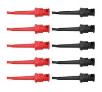 Telituny Mini Clip gancio di prova multimetro 10 pz P5002 Multimetro Gancio di Prova Piombo Grabber per SMT/SMD IC D20 Saldatura del Cavo Test multimetro elettronico (Nero e rosso)