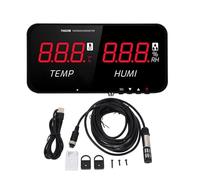 Telituny Misuratore di Temperatura e umidità con Sonda Esterna 5 M, Termometro Igrometro Digitale con Display a LED, Sensore Ad Alta Precisione -20°C a 80°C per Uso in Serra,