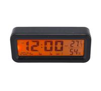 Telituny Orologio Cruscotto per Auto con Monitor di umidità della Temperatura, Orologio Digitale in Retroilluminazione Automatica per Auto, Orologio per Display LCD Alimentato USB C con