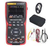 Telituny Oscilloscopio palmare Multimetro, Oscilloscopio digitale 2 in 1 con la forma d'onda automatica, 9999 conteggi, archiviazione dati USB, protezione con fusibili doppi, per