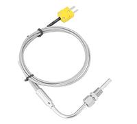 Telituny Sensore termocoppia EGT, sensore sonda di temperatura NPT tipo K 1/8" termocoppia EGT per sonde temporanee dei gas di scarico con punta e connettore esposti