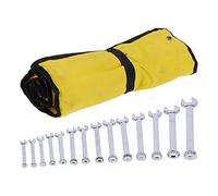 Telituny Set di chiavi combinate a doppio scopo con estremità aperta e borsa per riporre gli elementi di fissaggio in acciaio 45