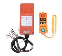 Telituny Telecomando W4 per Gru Wireless, Trasmettitore Industriale e Ricevitore a 6 Pulsanti con Arresto di Emergenza, Gamma 100m (420-450MHz), ABS Impermeabile per Gru, Paranchi, Pompe