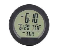 Telituny Termometro digitale per auto, 13 x 10 cm, per cruscotto, funzionamento solare, mini orologio solare per auto, orologio solare con grande display LCD, per casa, auto, ufficio, hotel
