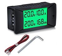 Telituny Wattmetro digitale CC, wattmetro di energia CC 0~300 V/100 A Misuratore di energia PZEM-025, adatto per case ed edifici per uffic