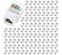Tellegloww Confezione da 120 jack Keystone Cat6 Rj45 Keystone a 90 gradi, senza attrezzi, può servire come accoppiatore modulare solo per piastre da parete, non per pannello patch, bianco