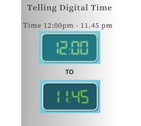 Telling Digital Time (12:00 pm - 11:45 pm)