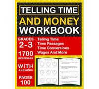 Telling Time and Money Math Workbook For Grades 2-3 With Answers