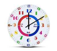 Telling Time Learning Orologio Da Parete Decorativo Senza Ticchettio Orologio Da Cucina Con Numeri Arabi Orologi Da Parete Decorativo Per Soggiorno Interno Cucina 25Cm