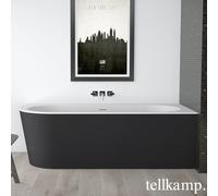 Tellkamp Pio vasca idromassaggio ad angolo con rivestimento, W100-277-SB-L-A/CRWMEB, Pio bianco opaco [Vasche Idromassaggio > Vasche Idromassaggio ad Angolo]