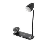 Tellur Nostalgia Caricatore da tavolo wireless da 15 W, altoparlante Bluetooth da 5 W, lampada da scrivania, nero - Nouvo