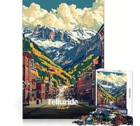 Telluride, Colorado, città di montagna Puzzle da 1000 pezzi per adolescenti Gioco di logica e pensiero creativo Semplice e divertente Taglio preciso Babbo Natale Desiderio Scegli 50x75cm