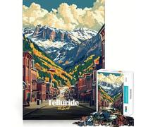 Telluride, Colorado, città di montagna Puzzle da 1000 pezzi per adolescenti Gioco di logica e pensiero creativo Semplice e divertente Taglio preciso Babbo Natale Desiderio Scegli 50x75cm