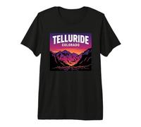Telluride Colorado Retro Montagna Tramonto Maglietta Premium